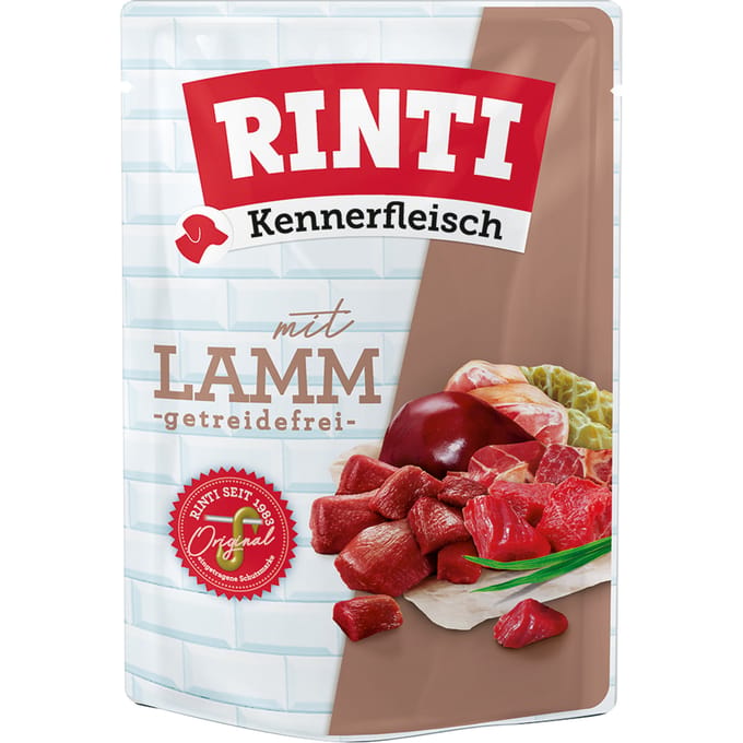 10x400g RINTI Kennerfleisch Pouches lam honden natvoer