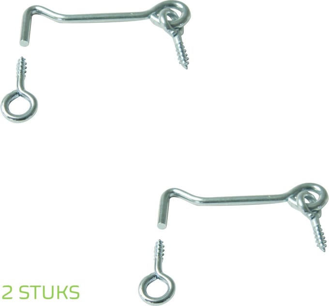 STARX windhaak - 60 mm - Verzinkt - Met sluitoog - 2 STUKS
