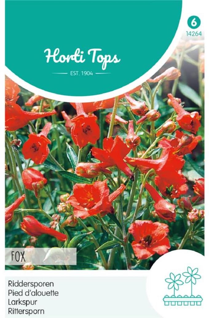 Hortitops Zaden - Delphinium Nudicaule 'Fox' Oranje-Rood