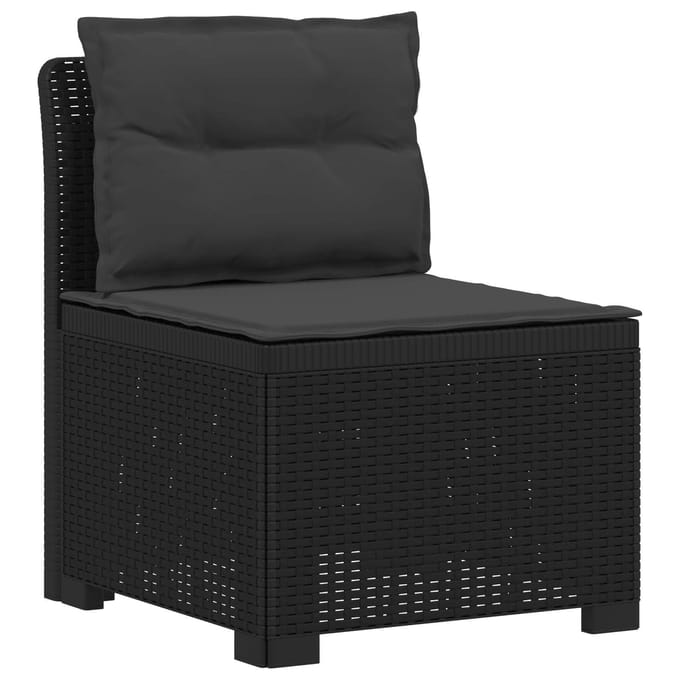 vidaXL - 4-Persoons - Tuin - Sofa - met - Kussens - Rattan - Look - PP - Antraciet