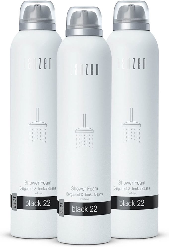 JANZEN Shower Foam Black 22 3-pack