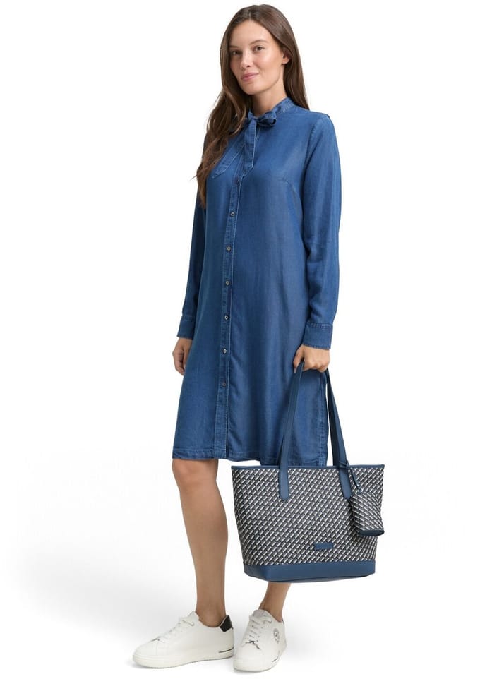 Tom Tailor - TTXENIA L Shopper met all-over print - Maat ONESIZE - blue
