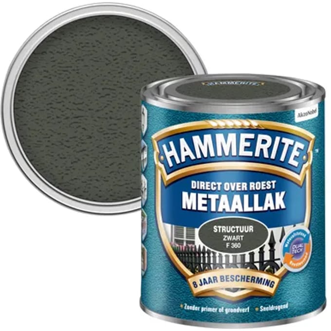 Hammerite Metaallak Structuur Zwart 750ml
