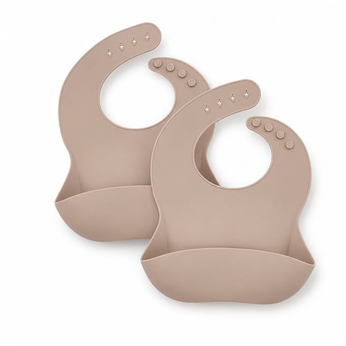 Siliconen slab | Beige | 2 stuks | Opvangbak | Kinderen | BPA vrij | Eten