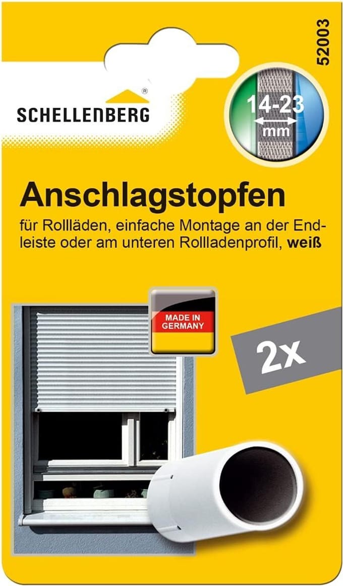 Schellenberg 52004 Rolluikstopper, Stopplug voor rolluiken, 2 stuks - Dubbelverpakking, Bruin