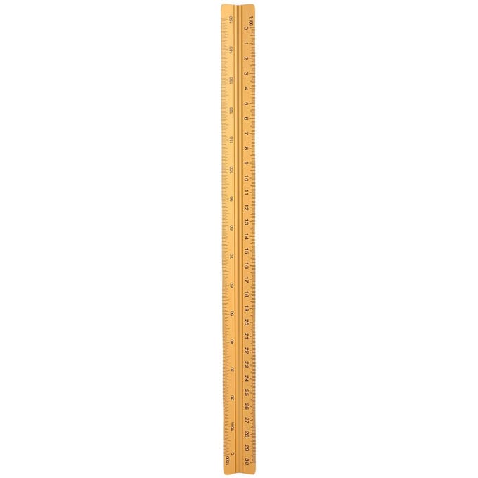 Règle d'échelle architecturale 30 cm Portée Aluminium Précise Conception concave Multifonctionnelle Triangle Règle à dessin pour or