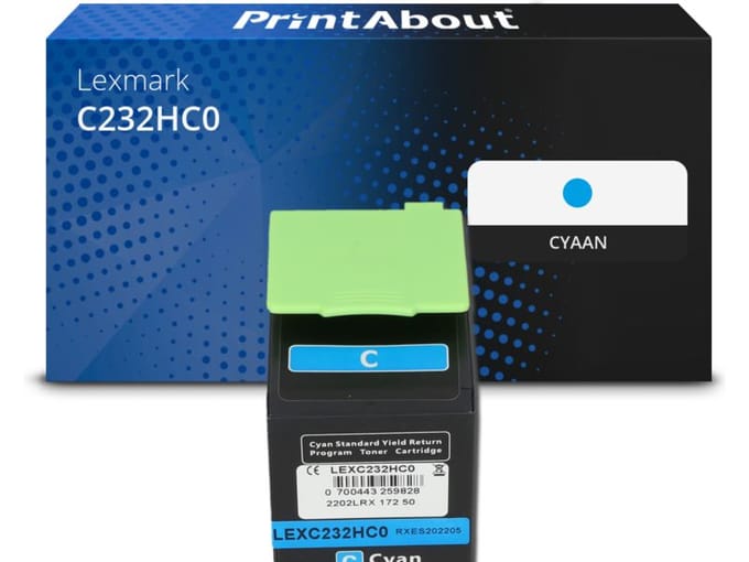 PrintAbout huismerk Toner C232HC0 Cyaan Hoge capaciteit Geschikt voor Lexmark