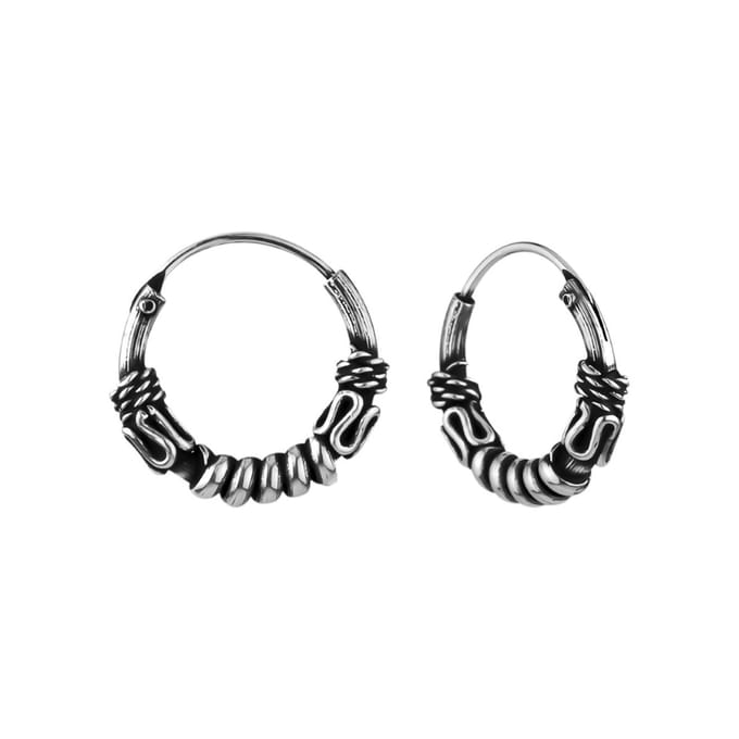 Zilveren oorringen - Bali hoops 14 mm - 925 zilver - luxe design