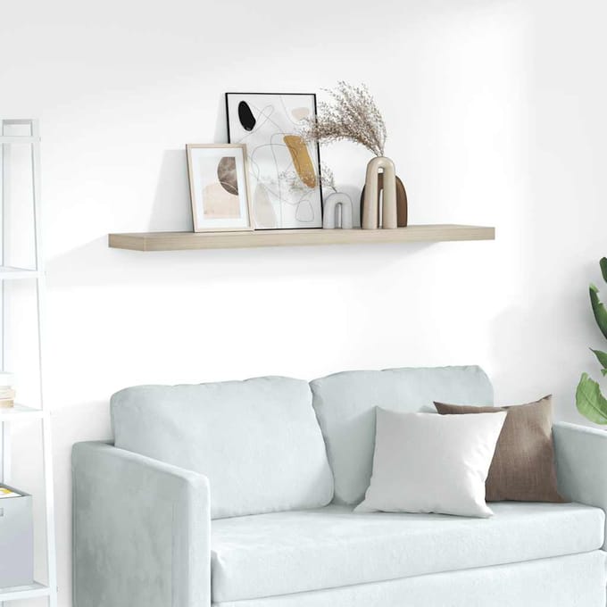 vidaXL - Wandschap - zwevend - 120x23,5x3,8 - cm - MDF - eikenkleurig