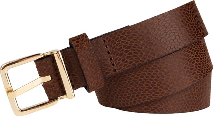 Legend Dames - Leren riem - Bruin - Slangenprint - 115cm