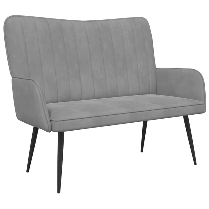 vidaXL - 2-Zits - Sofa - Lichtgrijs - 115 - x - 61 - x - 87 - cm - fluweel