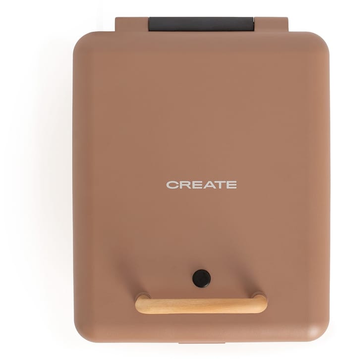 CREATE - Tosti-ijzer, grill en wafelijzer met verwisselbare platen - Mokka - Viervoudig - STONE STUDIO