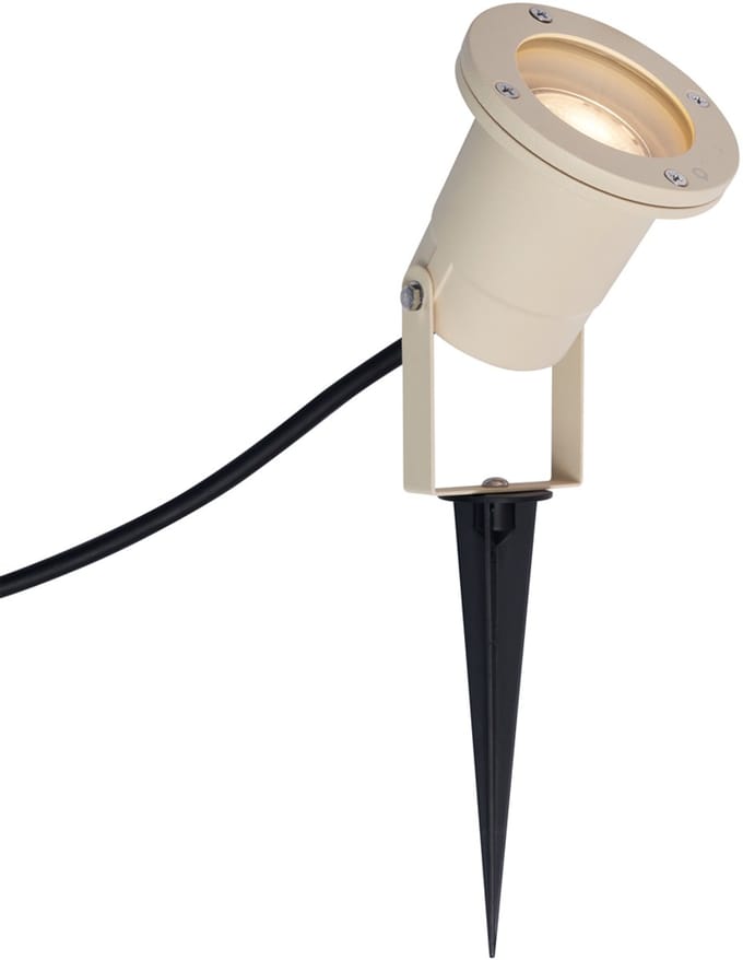QAZQA basic - Moderne Priklamp | Prikspot buitenlamp - 1 lichts - L 11 cm - Beige - Buitenverlichting