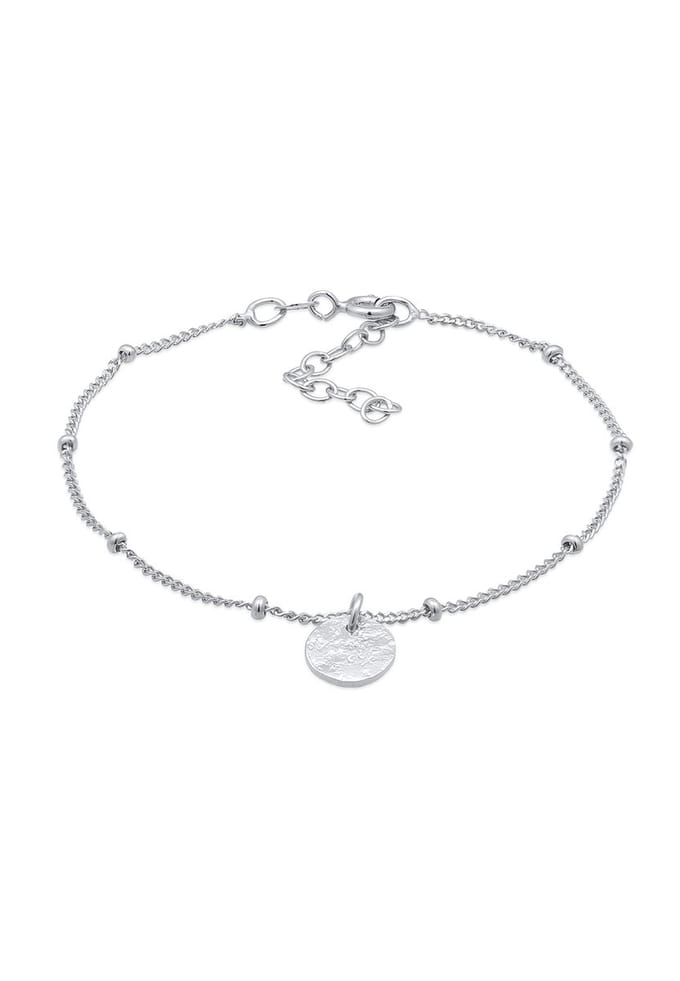 Elli - Armband - Dames Bol Plaatje Disk Gehamerd in 925 Sterling Zilver - Dames