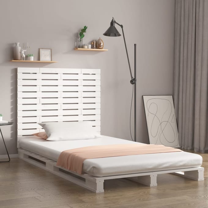 vidaXL - Hoofdbord - wandmontage - 96x3x91,5 - cm - massief - grenenhout - wit
