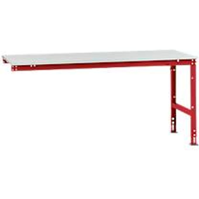 Manuflex aanbouwtafel UNIVERSAL Standaard, tafelblad kunststof, 2000 x 1000, robijnrood