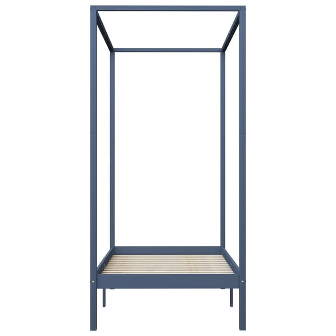 vidaXL - Hemelbedframe - massief - grenenhout - grijs - 100x200 - cm