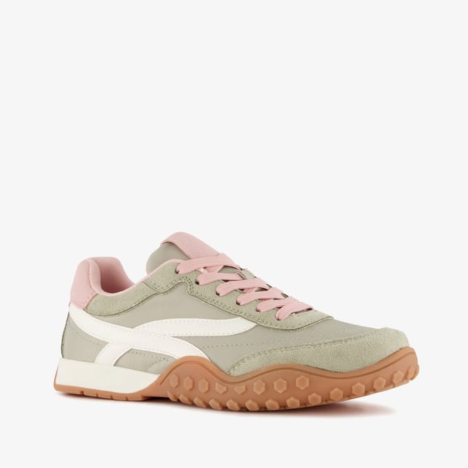 Blue Box dames sneakers groen roze - Maat 37 - Uitneembare zool