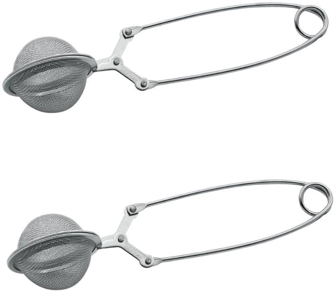 Set van 2 Theeballen type Theeklemmen van roestvrij staal 15 cm Fackelmann