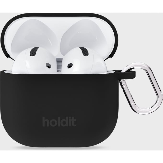 Holdit Solid Silicone Case voor de Apple AirPods 4 - Zwart