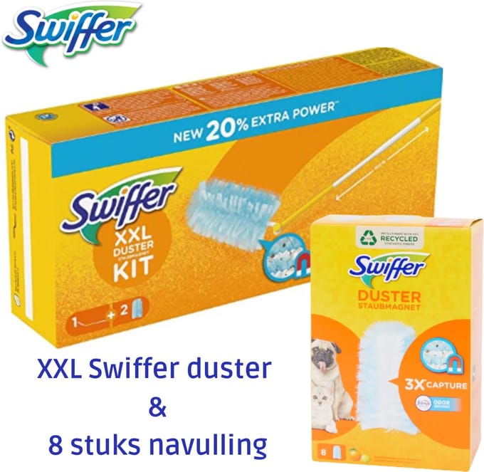 XXL Swiffer Duster Kit & Swiffer Duster Navullingen 8 stuks