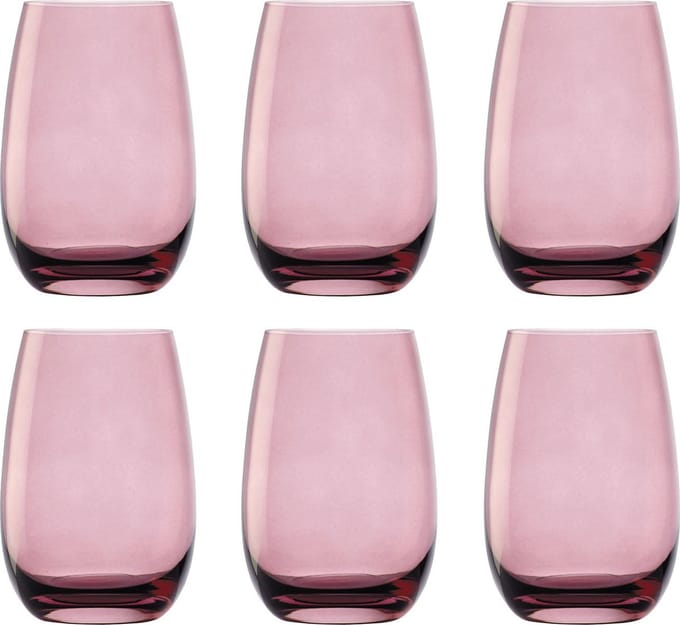Gekleurde drinkglazen ELEMENTS set van 6, lila, 335 ml