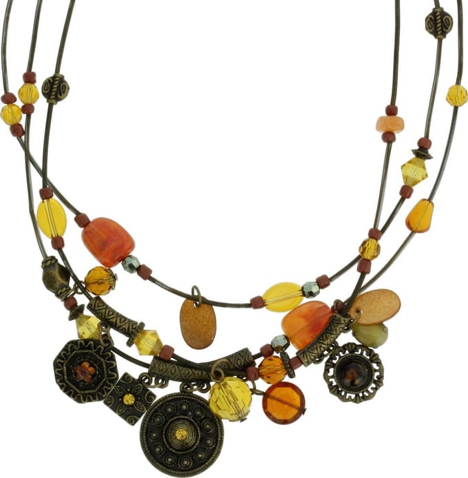 Behave - Vintage ketting bruin - Boho herfststijl - Nikkelvrij