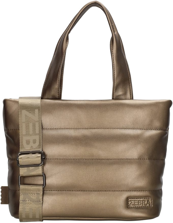 Zebra Trends Evie Handtas Dames - Schoudertas met telefoonvak - Tas van Imitatieleder met ritssluiting - Brons
