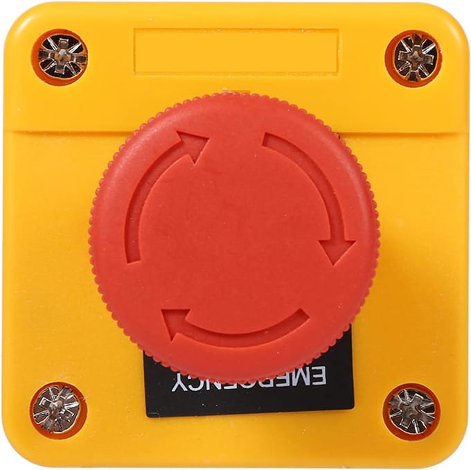 Noodstop Drukknop - Veiligheidsschakelaar Paddestoel - Automatische Besturing - Compact Gestructureerd - 67 x 67 x 50 mm - Rood