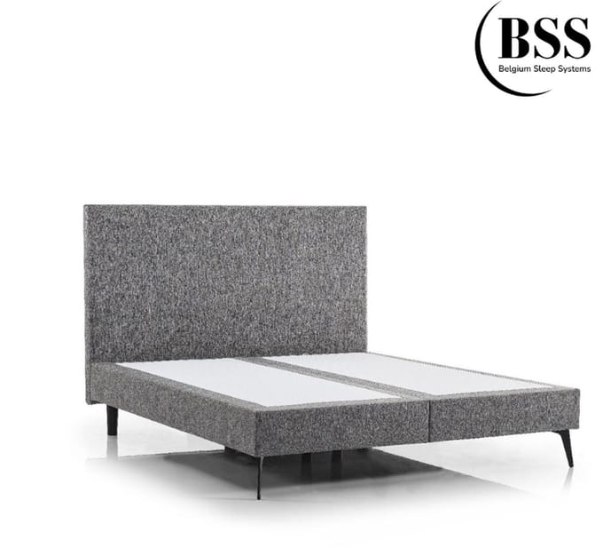 BSS Bedding Milan - Onderbox - Luxe Stoffering - 140x200 cm - Grijs (zonder Matras)