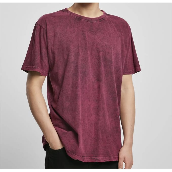Build your Brand Acid Washed Tee BY070 - BERRY BLACK - L