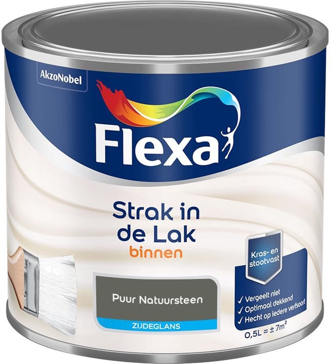 Flexa - Strak In De Lak Binnenlak Zijdeglans - Puur Natuursteen - Mengverf - 500 Ml