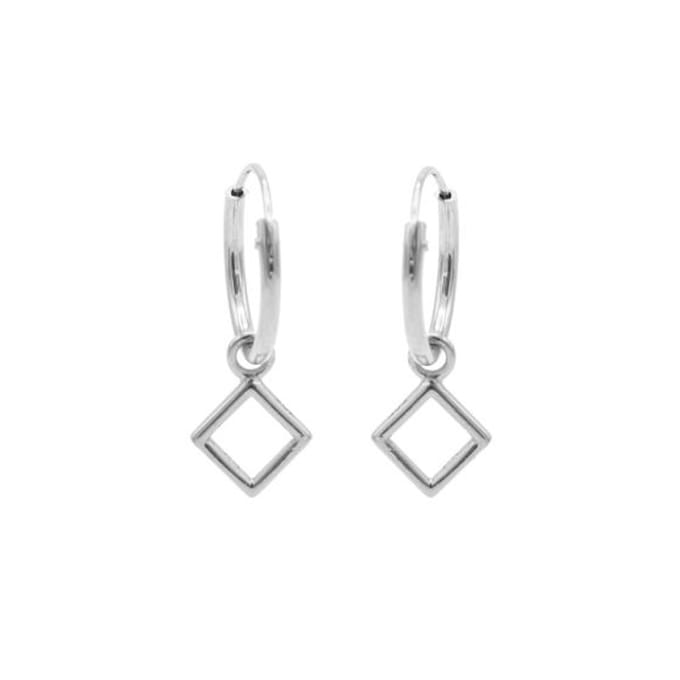 Karma symbols Oorring open square zilver M2909