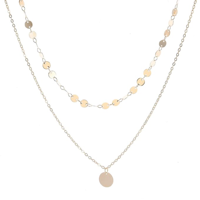 Miresa Coin Muntjes Ketting - Layerketting - Goudkleurig 35 & 45 + 5cm