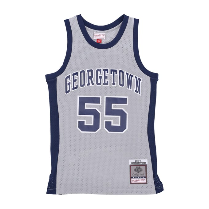 Basketbaltanktop voor heren Ncaa Swingman Jersey nr. 55 Dikembe Mutombo Geohoy Chroom