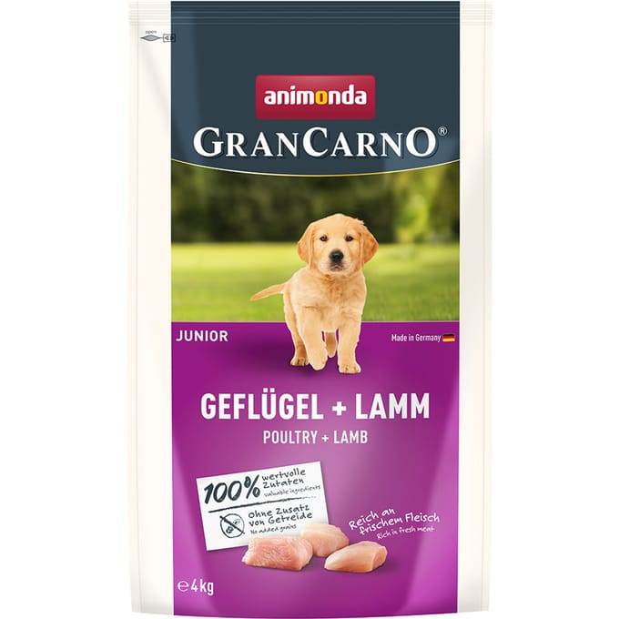 4kg animonda GranCarno Junior gevogelte + lam droogvoer voor honden