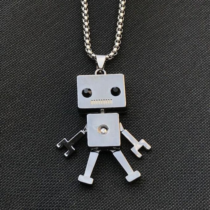 Ketting Hiphop Robot Titanium Staal Persoonlijkheid Trend Heren Koppel Hanger