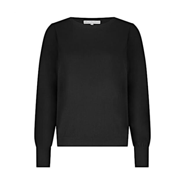 Red Button top SRB4750 Sweet puff sleeve - Black