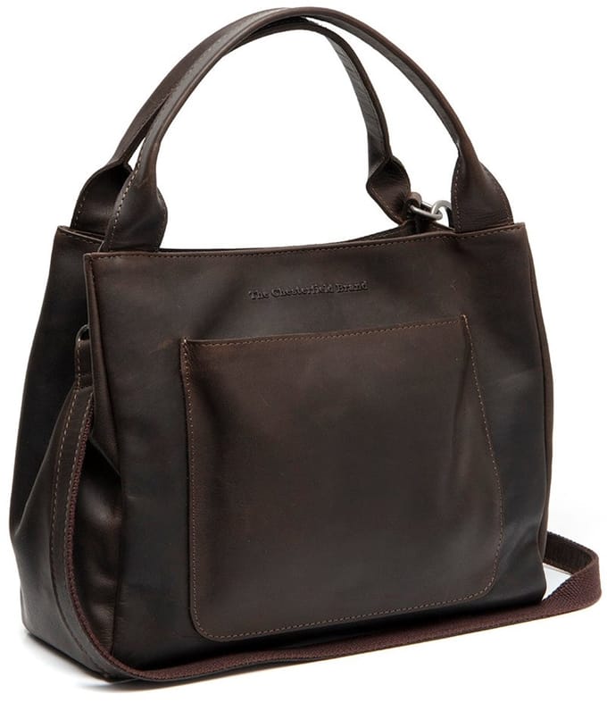 The Chesterfield Brand Tenara Waxed Pull Up Schoudertas - Bruin