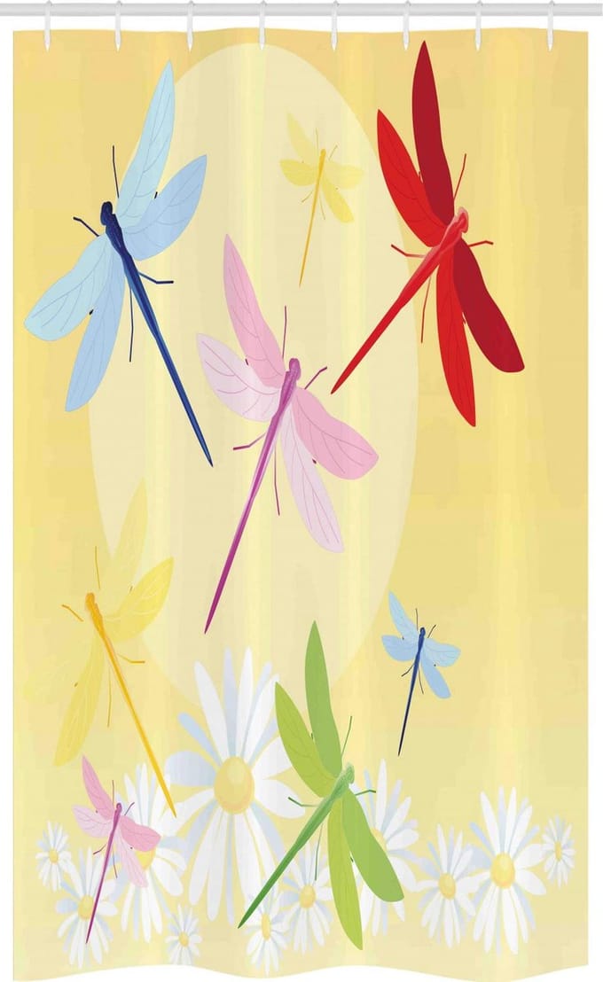 ABAKUHAUS Libelle Douchescherm – Bloemenveld en Zon – 120 x 180 cm – Multicolor