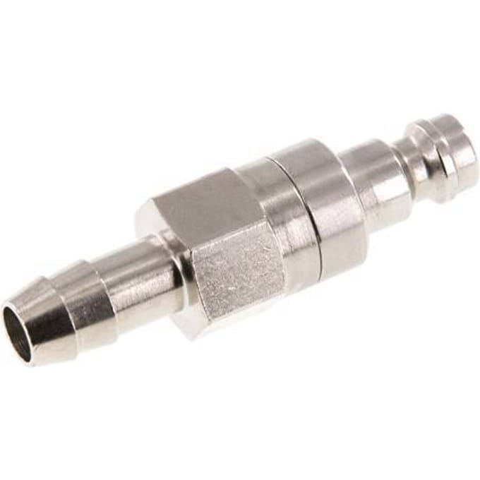 Vernikkeld Messing DN 5 Luchtkoppeling Insteeknippel 8 mm Slangpilaar Double Shut-Off