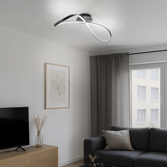 Milagro Lighting LED plafondlamp Infinity, metaal, zwart, 4.000 K