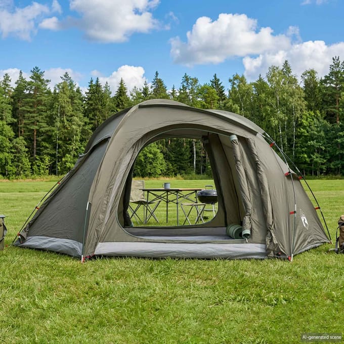 vidaXL - Trekkingtent - met - regenkap, - waterbestendig - 3-persoons
