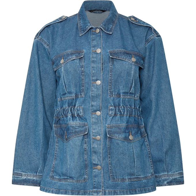 Limited Collection Blauw Spijkerjack Met Elastische Tailleband Size 42