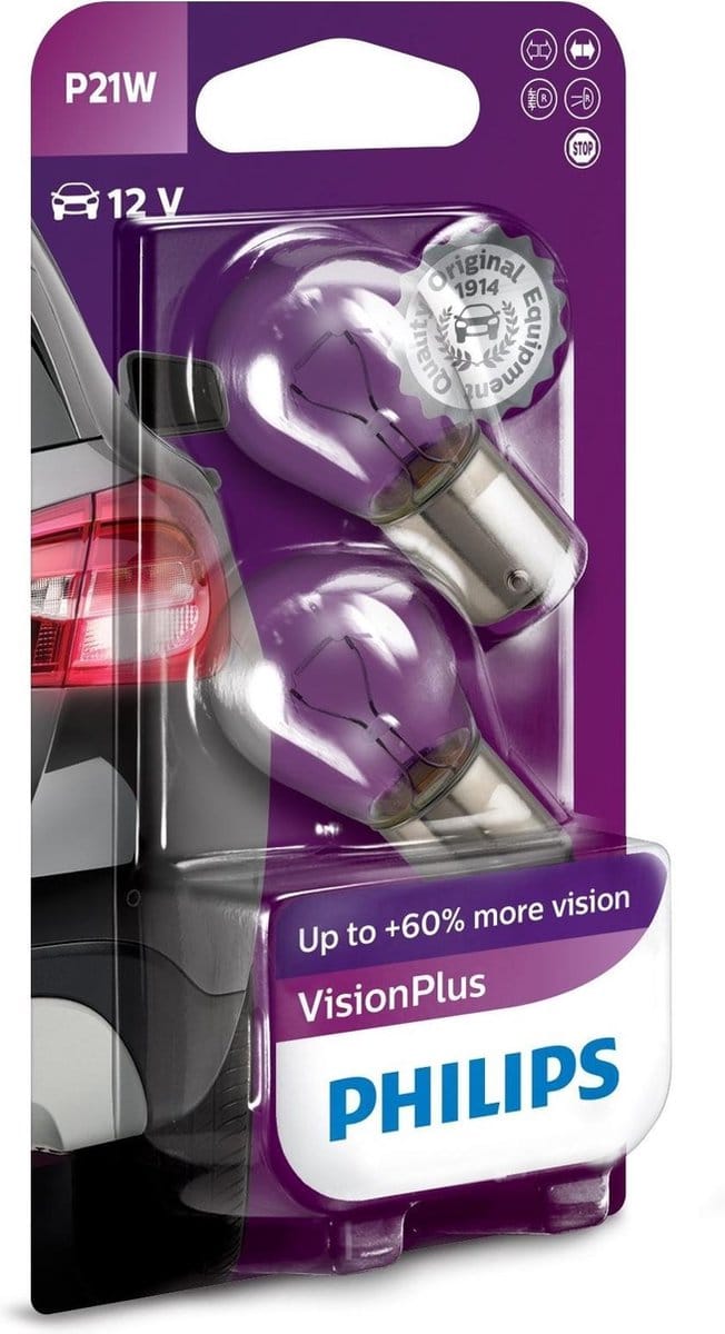 Philips VisionPlus BA15S / P21W 12V - Set