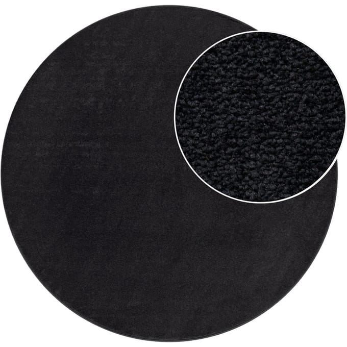 Tapijt Portivo zwart 120 cm rond