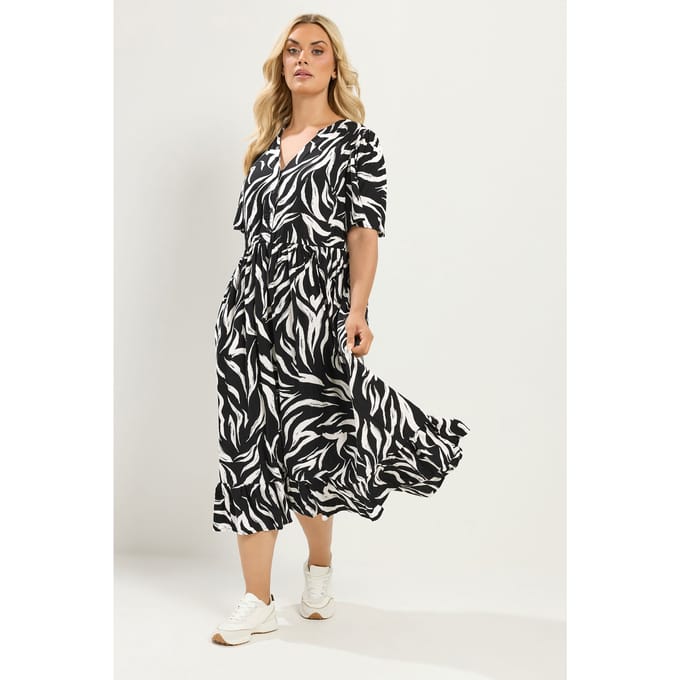 Yours Zwarte Zebra Maxijurk Size 38