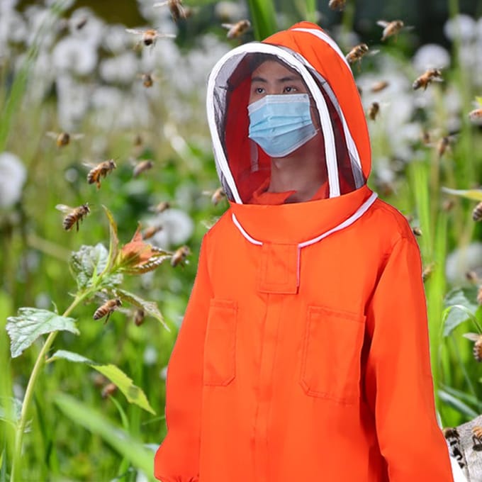Oranje Imker Eendelig Bijenpak Imker Beschermkleding Imkerij Uitrusting(XXL ) XXL red