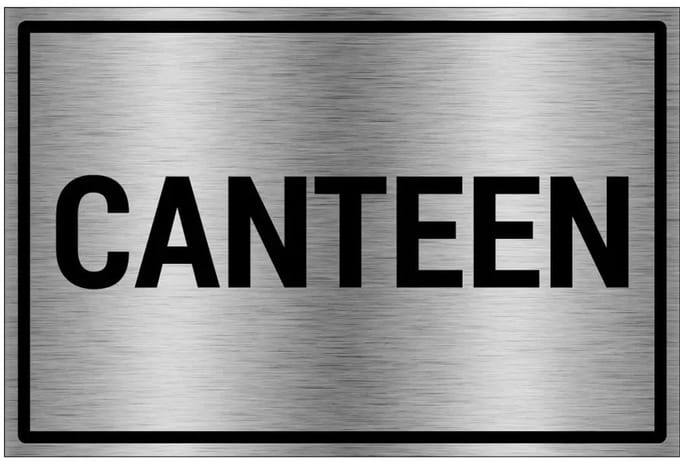 Canteen bord - gecoat brushed aluminium - grijs zwart | 30 x 20 cm