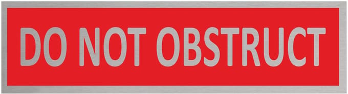 CombiCraft Aluminium deurbordje Do not obstruct 165x45mm met tape - per stuk